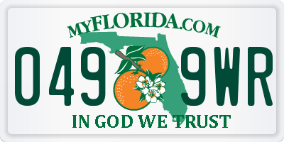 FL license plate 0499WR