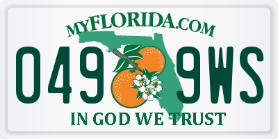 FL license plate 0499WS