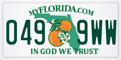 FL license plate 0499WW