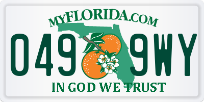 FL license plate 0499WY