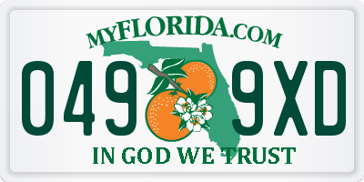 FL license plate 0499XD