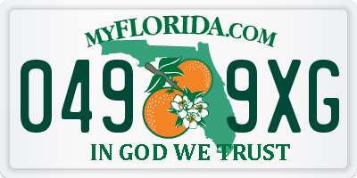 FL license plate 0499XG