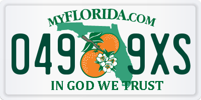 FL license plate 0499XS