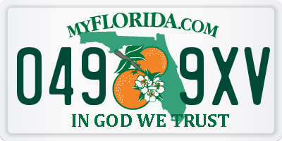FL license plate 0499XV