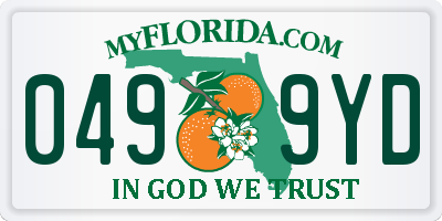 FL license plate 0499YD