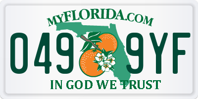 FL license plate 0499YF