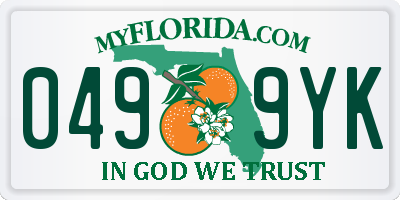 FL license plate 0499YK