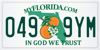 FL license plate 0499YM