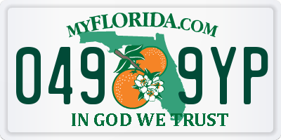 FL license plate 0499YP