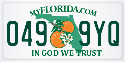 FL license plate 0499YQ