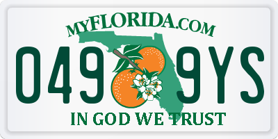 FL license plate 0499YS