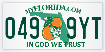 FL license plate 0499YT