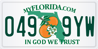FL license plate 0499YW