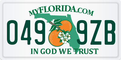 FL license plate 0499ZB