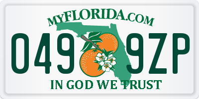 FL license plate 0499ZP