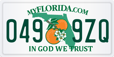 FL license plate 0499ZQ