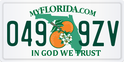 FL license plate 0499ZV