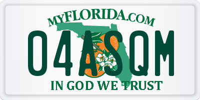 FL license plate 04ASQM