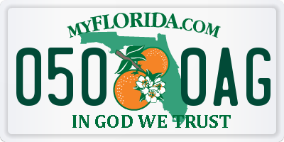 FL license plate 0500AG