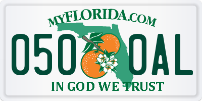 FL license plate 0500AL