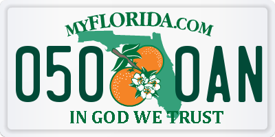 FL license plate 0500AN