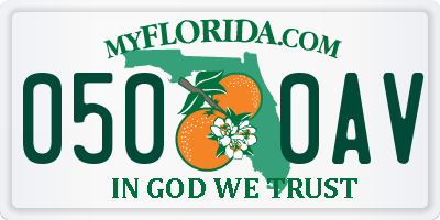 FL license plate 0500AV