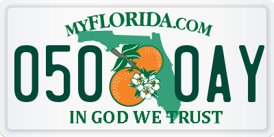 FL license plate 0500AY