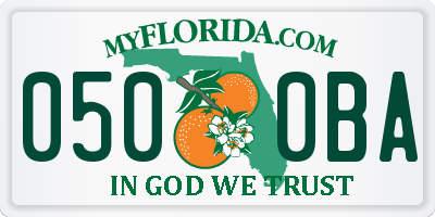 FL license plate 0500BA