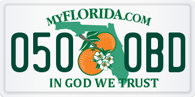 FL license plate 0500BD