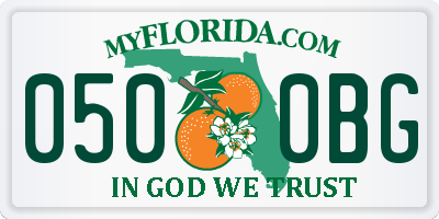 FL license plate 0500BG