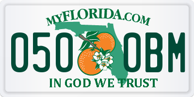 FL license plate 0500BM