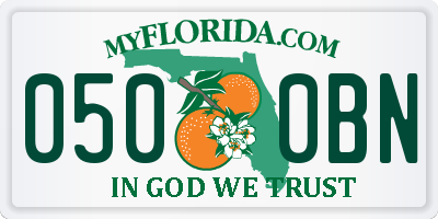 FL license plate 0500BN