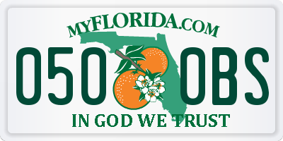 FL license plate 0500BS