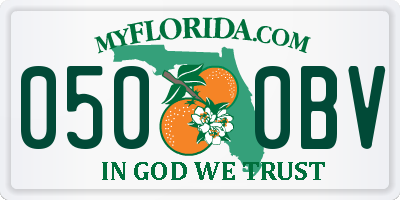 FL license plate 0500BV