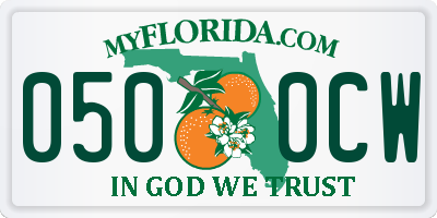 FL license plate 0500CW