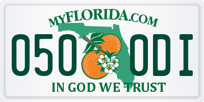 FL license plate 0500DI