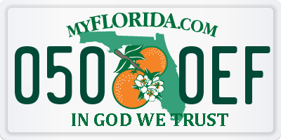 FL license plate 0500EF