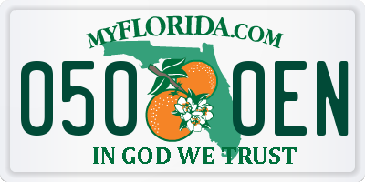 FL license plate 0500EN