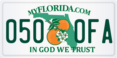 FL license plate 0500FA