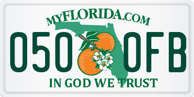 FL license plate 0500FB