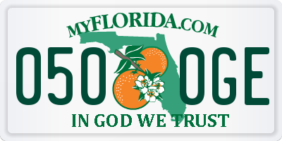 FL license plate 0500GE