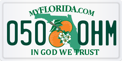 FL license plate 0500HM