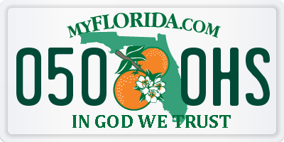 FL license plate 0500HS