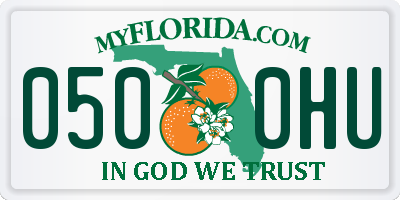 FL license plate 0500HU