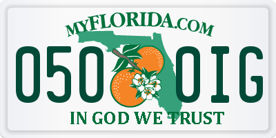 FL license plate 0500IG