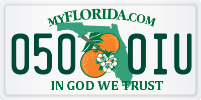 FL license plate 0500IU