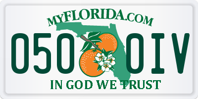 FL license plate 0500IV