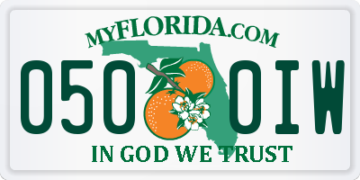 FL license plate 0500IW