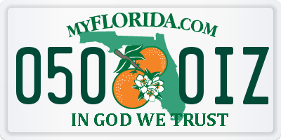FL license plate 0500IZ