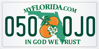 FL license plate 0500JO
